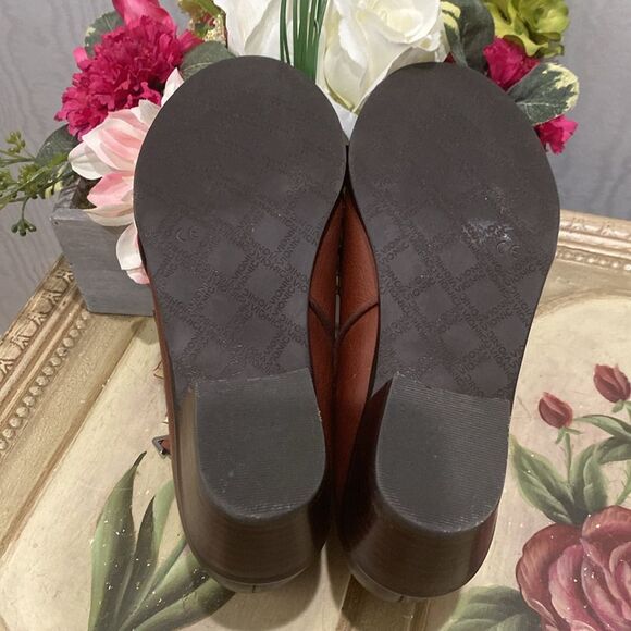 Vionic Jolene Leather Booties Side Zip Burnished Toe Brown Sz 6 Wide - Picture 13 of 15